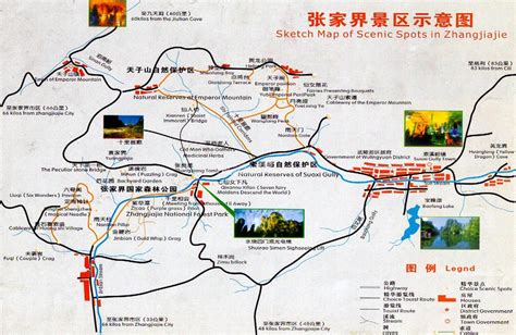zhangjiajie tourist map
